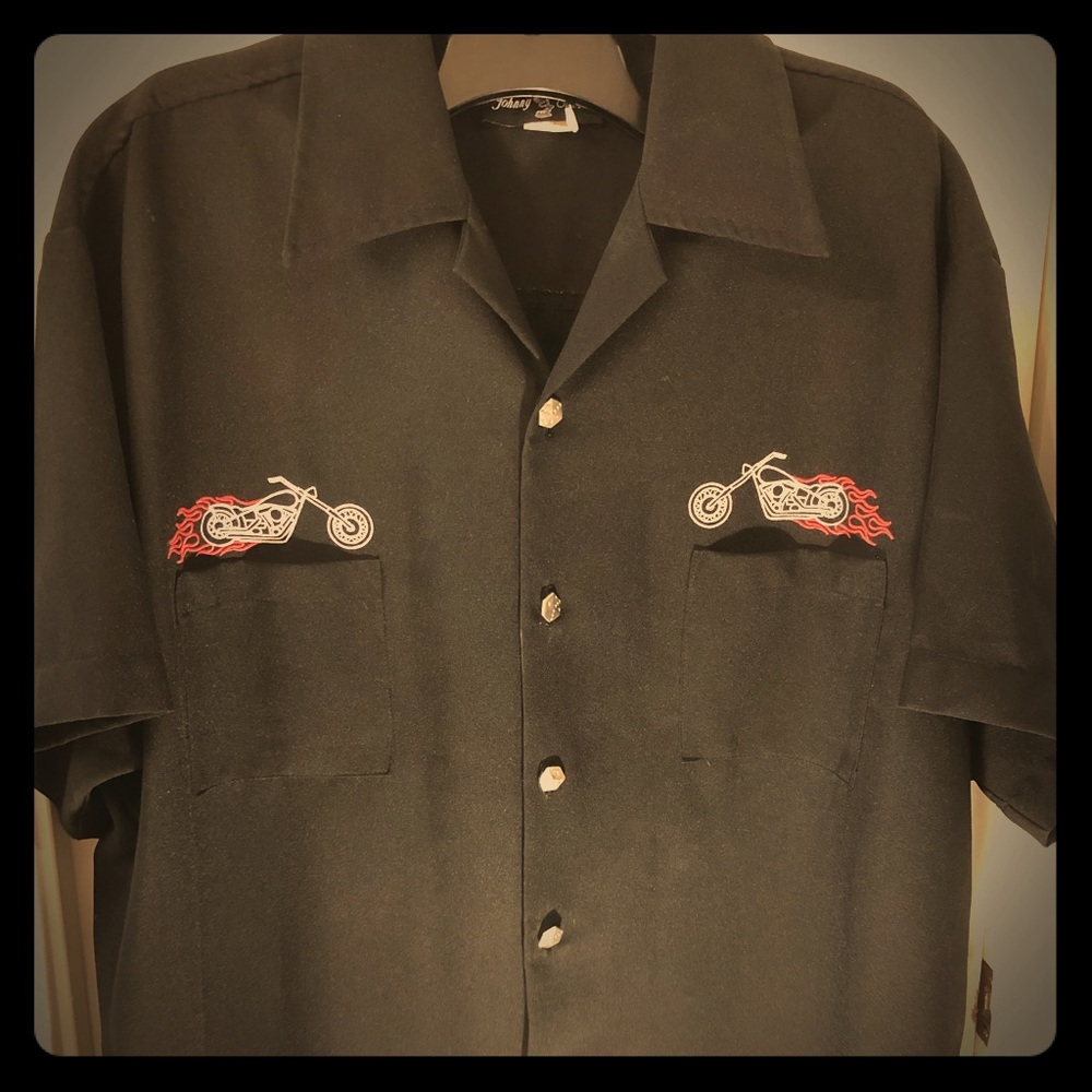 Johnny Suede Black Button Down Shirt